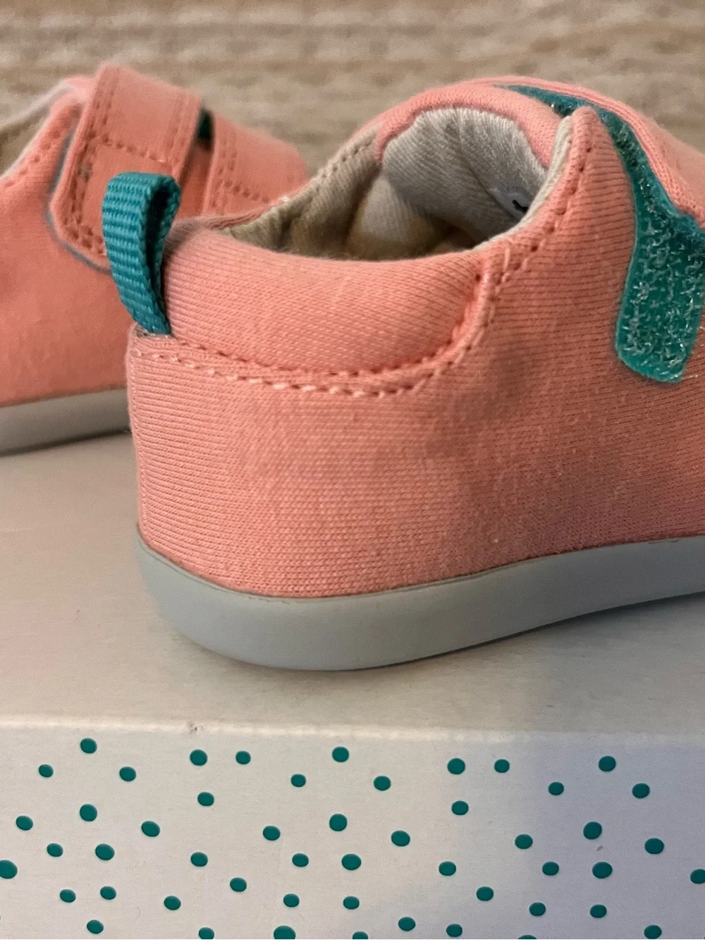 Baby Walker Shoes - Pink Canvas Velcro Sneakers